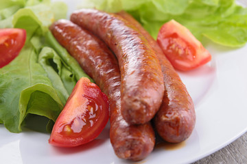 sausage and salad
