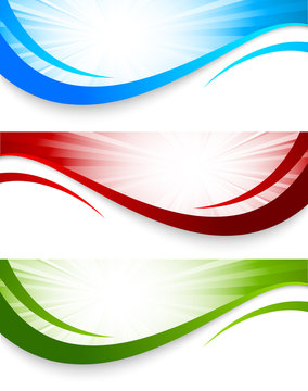 Set of wavy banners