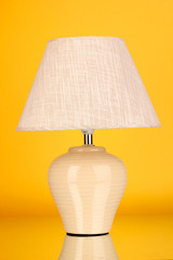 table lamp on yellow background