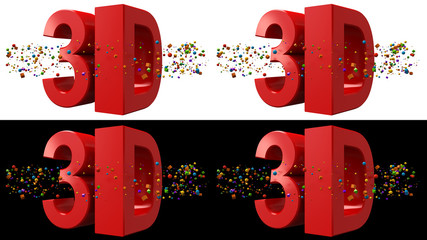 3d Stereoscopic Concept. Side by side. Left first. HD Ratio.