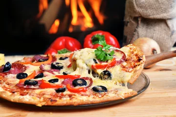 Wandcirkels plexiglas tasty pizza © Denis Tabler