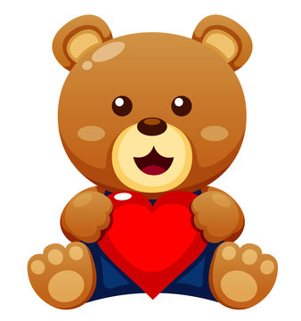 Illustration of Teddy bear with heart vector