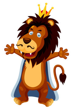 illustration of King lion cartoon vector