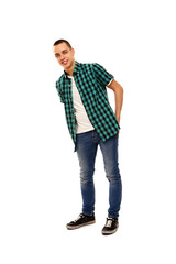 A handsome smiling man with hands