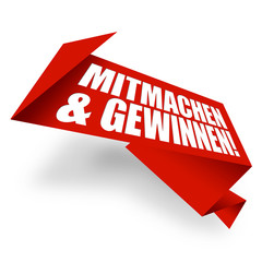 Mitmachen und gewinnen! Button, Icon