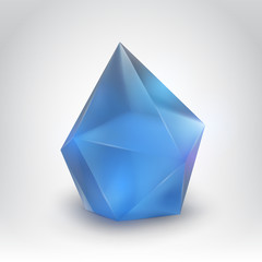 Blue crystal (Vector illustration of a realistic gemstone)