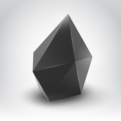 Dark crystal (Vector illustration of a realistic gemstone)