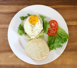 Hamburger with Egg