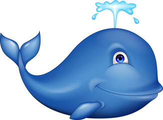 Fototapeta premium Blue whale cartoon