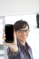 woman with smartphone