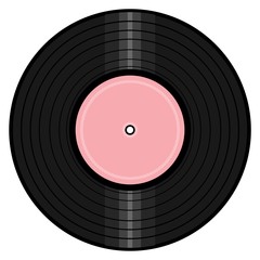 vinyl record on white background