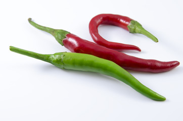 Red and green chili peppers