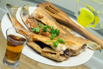 Fried pike perch