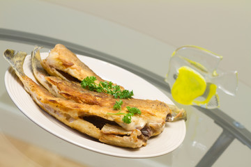 Fried pike perch