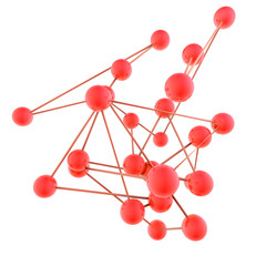 concepto de internet y trabajo en red en tono rojo
