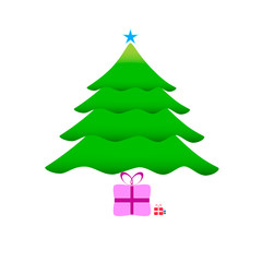 christmas tree with gifts vector illustration