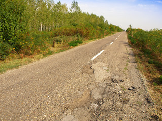 Asphalt damaged