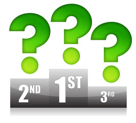 podium with question marks illustration design