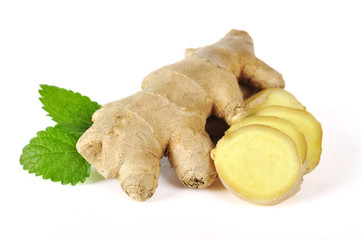 ginger with leaves