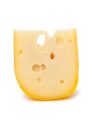 piece of cheese isolated on white background