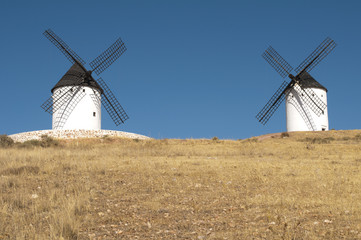 Fototapeta premium White ancient windmills