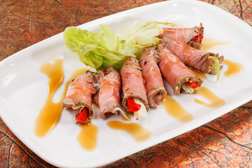 meat roll with cheese