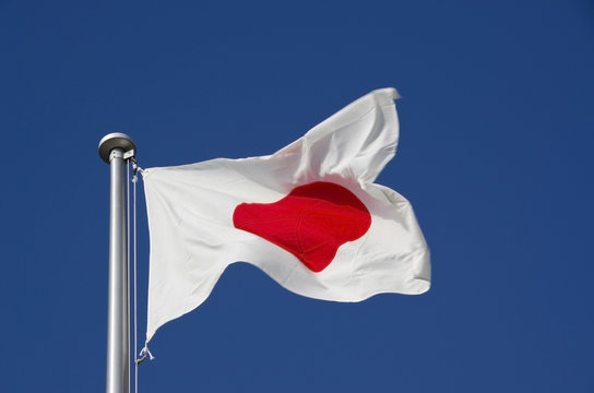 Japanese flag on flag pole