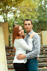 Fototapeta premium happy young couple outdoor