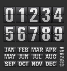 Plastic diary with digits set