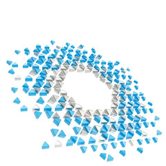 Abstract copyspace hexagon frame background isolated