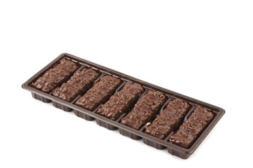chocolate waffles isolated