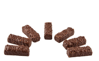 chocolate waffles isolated