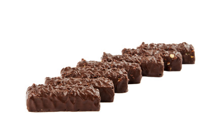 chocolate waffles isolated