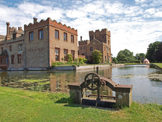 Oxburgh Hall, a moated country house.