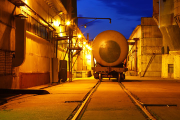 The tank with reagents on the terminal of chemical