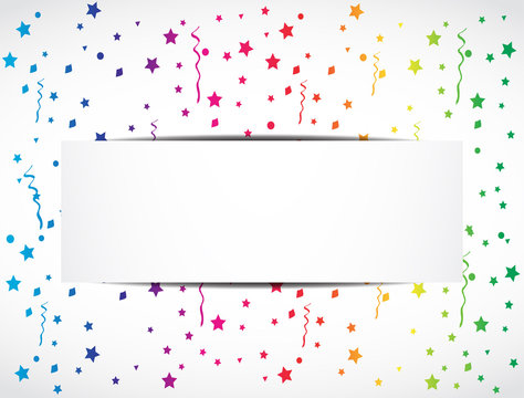 rainbow confetti festive banner