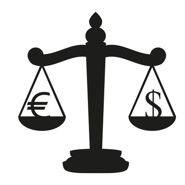 Balance with the currency symbol dollar and euro