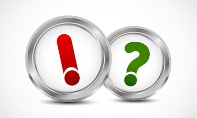 question and answer mark buttons concept