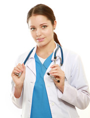 A portrait of a female doctor in uniform