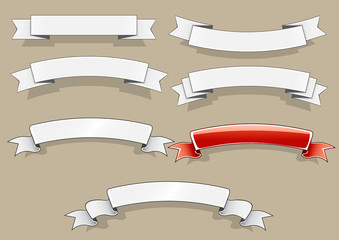 white and red banners