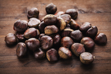chestnut on wood