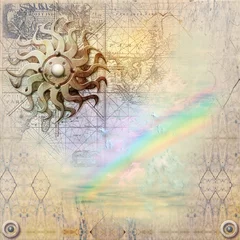 Poster Background with sun and rainbow © Rosario Rizzo