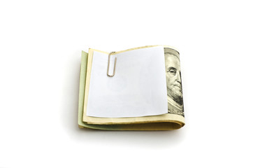paper cliping on cash