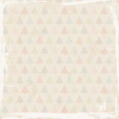 Retro Christmas Background Trees Beige