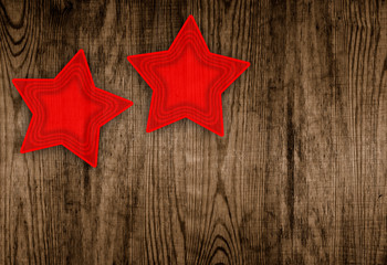 Fototapeta na wymiar Weihnachten altes Holz Sterne in rot
