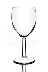 Wine glass on white