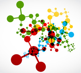 abstract colorful dna molecule design - 46149540
