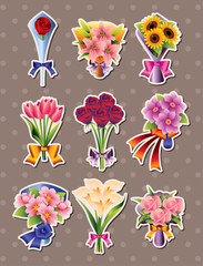 cartoon flower stickers