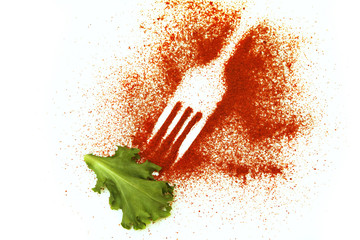 contour of fork made with spices © olezzo