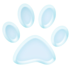 3d blue pet paw